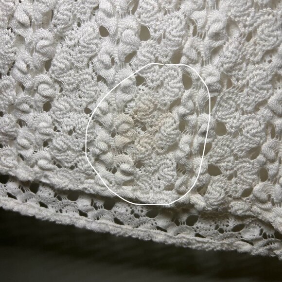 T Bags Crochet Knit Top Womens XS White Lace Up Bell Sleeve Cover Up Boho Resort - Picture 5 of 8